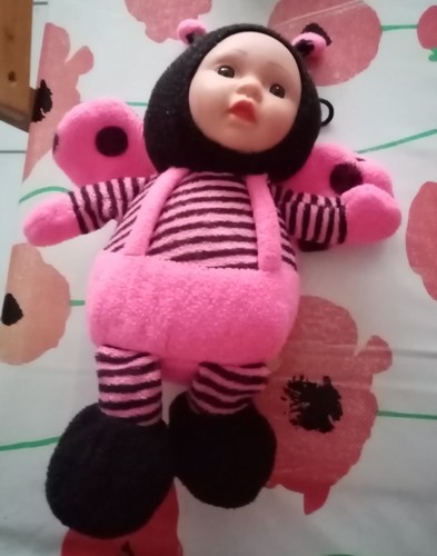 Peluche bebe coccinelle rose - peluche,