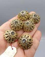 Lot Boutons Anciens Laiton et Strass - Couture Mode - Old Button 24mm