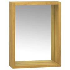Armoire à Miroir 30x10x40 cm Bois de Teck Solide Verre Décoration vidaXL
