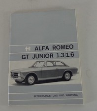 Owners Manual Alfa Romeo GT Junior 1.3/1.6 Bertone - Original
