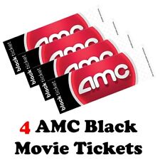 4 AMC Movie Theatres Black Ticket, No Expiration *15 min Delivery!*