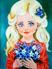 Portrait de fille aux fleurs