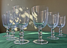 Lot 6 verres à vin en cristal Baccarat ? - Double balustre forme gondole - 14 cm