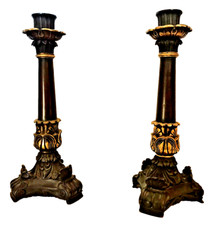 pair candle holder bronze chandelier clock brass fireplace clock pendulum antique French