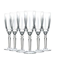 RCR Crystal 12x Orchestra Champagne Flûtes Verres Set Cut Glass Stepware 200ml