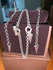 PIANEGONDA "LOVE SICK"925 SIVER 14 GR HEART PAVE RUBY BRACELET AND EARRINGS SET