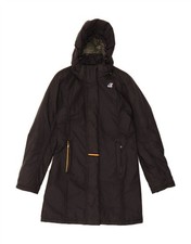 K-WAY Womens Hooded Padded Coat US 7 Medium Black Polyamide SM07