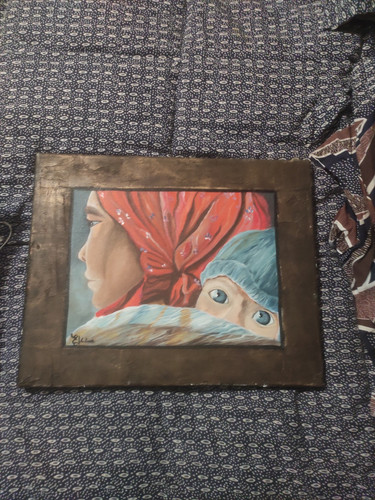 Ancien tableau huile sur toile - tableau,