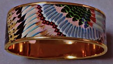 Jonc bracelet Christian Lacroix cuff bracelet french designer enamel gold Plated