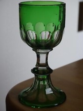 BACCARAT 1 APERITIF GLASS PORTO ROEMER GREEN CRYSTAL BELL SHAPE ht 12.5 cm
