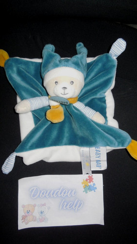 Doudou plat ours - plat, lutin