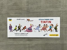 HERGÉ TINTIN FÊTE DU TIMBRE 2000 CARNET DE 7 TIMBRES EN ÉTAT NEUF