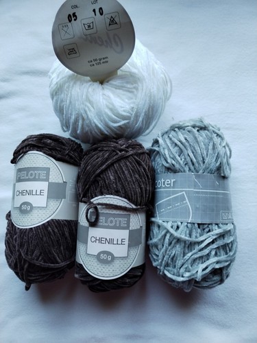 Lot pelotes fil chenille - de, 4