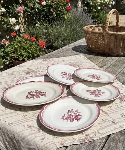 Assiettes anciennes plates - 6,
