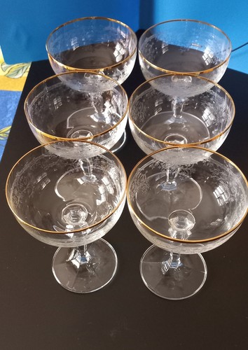 Coupes champagne gravés - 6, à