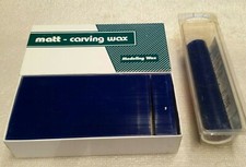 2 MATT CARVING WAX Blue, 1 pound block  & ring round, both almost full