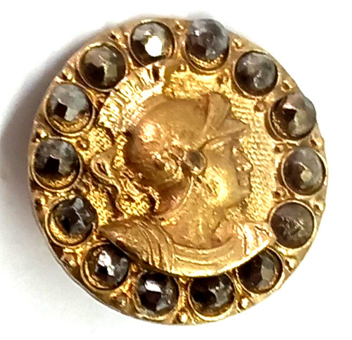 Bouton xix eme - , laiton