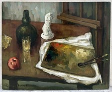 LEROUX Georges Antique Still Life Painting Artist’s Palette Painting Workshop