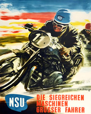 Affiche NSU Motorcycle Racing