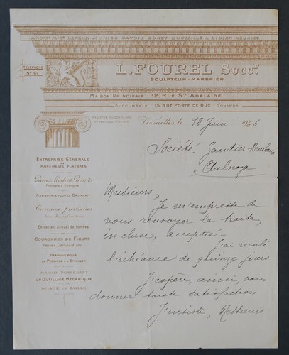 Facture versailles 1936 fourel - facture,
