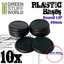 10x Socles Plastiques ROND Bords Arrondis 40mm - Modelisme Bases Wargames