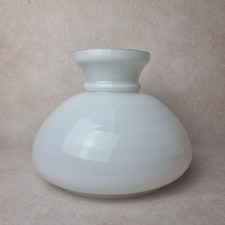 Grand Globe de Lampe – Verre Opaline Blanc – Ancien