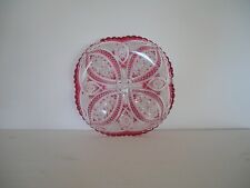 Val Saint ST Lambert Red Cut Crystal Centerpiece Cut Top Plate