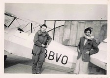 OLD PHOTOGRAPH IN BLOIS YOUNG MAN AIRPLANE PILOT AND HIS WIFE