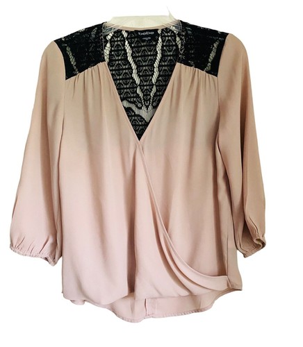Bebe womens top one snap - one, black