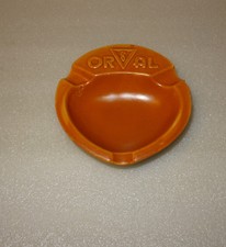   ANTIQUE ENAMEL STONEWARE ASHTRAY SOUVENIR ABBEY ORVAL BELGIUM BEER