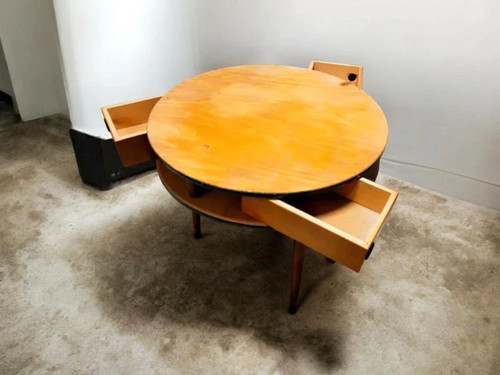 Ancienne table basse ronde - table,
