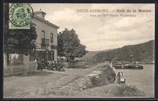 Old postcard Heer-Agimont, Cafe de la Marine 