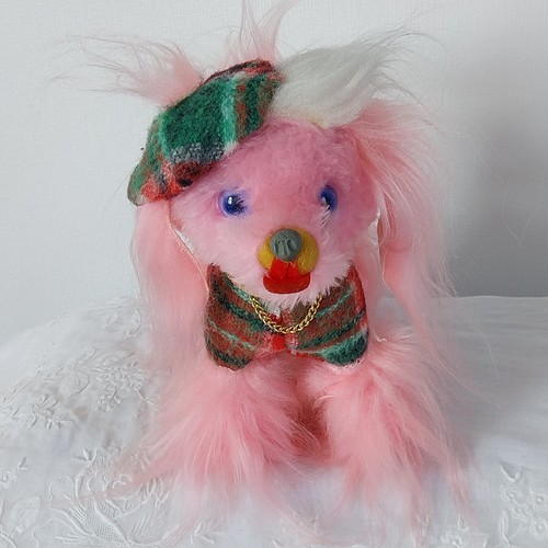 Vintage petit chien peluche - chien, en
