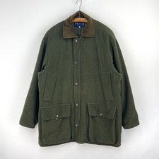 Beaver Wool Coat Mens Large Green Felt Loden Tweed Shooting Field Jacket