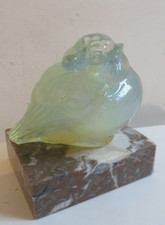 Magnifique figurine oiseau verre opalescent SABINO France signé sur socle