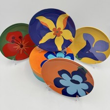 BIA Cordon Bleu 6.75” Plates Set of 4 in Box Tropical Flowers Canape Side Plates
