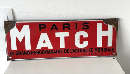Plaque émaillée paris match - paris,