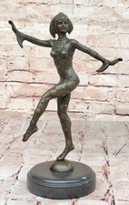 Sculpture En Bronze D'Art Déco D'Une Danseuse Française Par D.H. Chiparus
