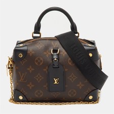 Louis Vuitton Black Monogram Canvas and Leather Petite Malle Souple Bag