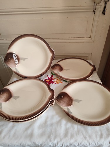 Six assiettes poisson - assiettes,