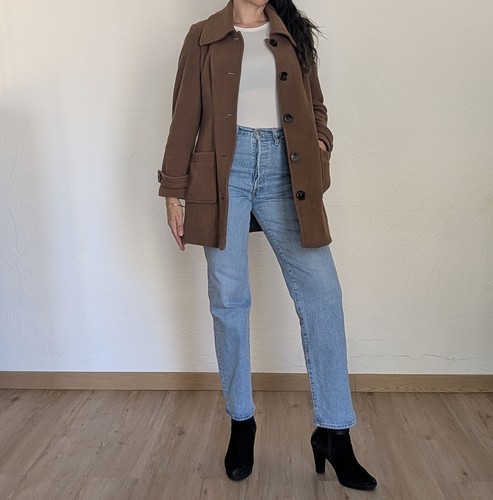 Manteau camel laine vierge