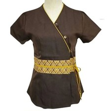 Uniform Spa Therapist Massage Thai Style Brown Color