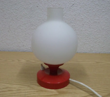 Lampe De Table 60/70 Avec Pied En Tulipe Rouge En Verre Opale Vintage