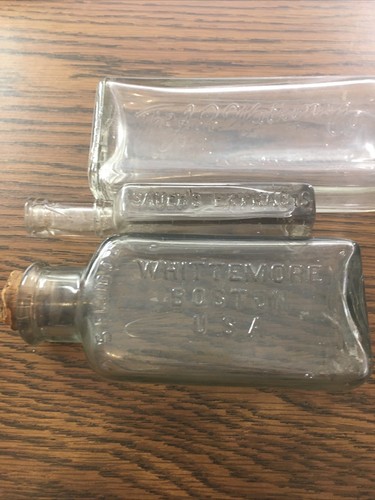 Vintage clear glass bottles - vintage,