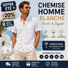 Chemise Homme Blanche Lin