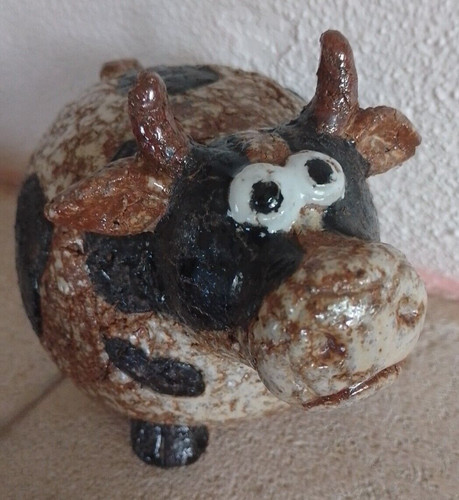 Vache céramique craquelée - en,