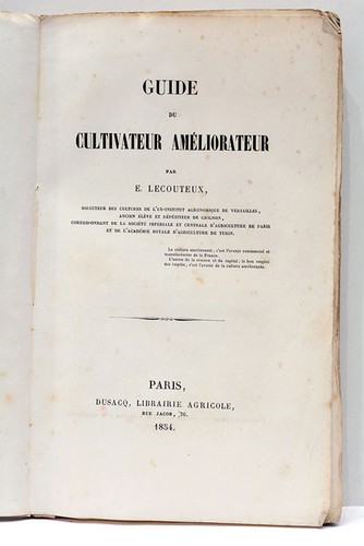 Lecouteux guide cultivateur - guide, du