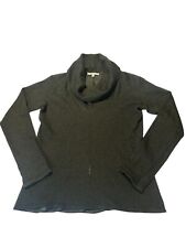 Hache Women's US8 Turtleneck Sweater Wool Italian Olive Green Sz 44 Sheer KL12-2