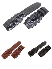Bracelet de montre en cuir véritable peau d'alligator de crocodile 18 mm/24 mm