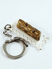 KEYCHAIN - 3D Miniature - Cake, Log - Vintage 1960s Pastry -